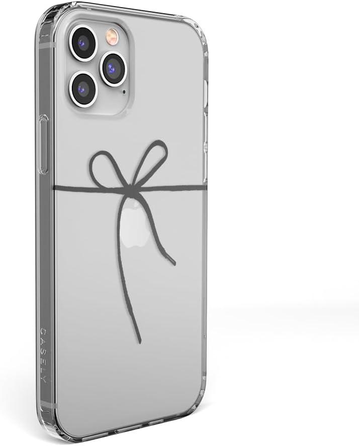 imageCasely iPhone 11 Pro Max Case  Out and About  Light Pink Floral  Classic Ultra Slim DesignKnot Over U  Clear Ribbon