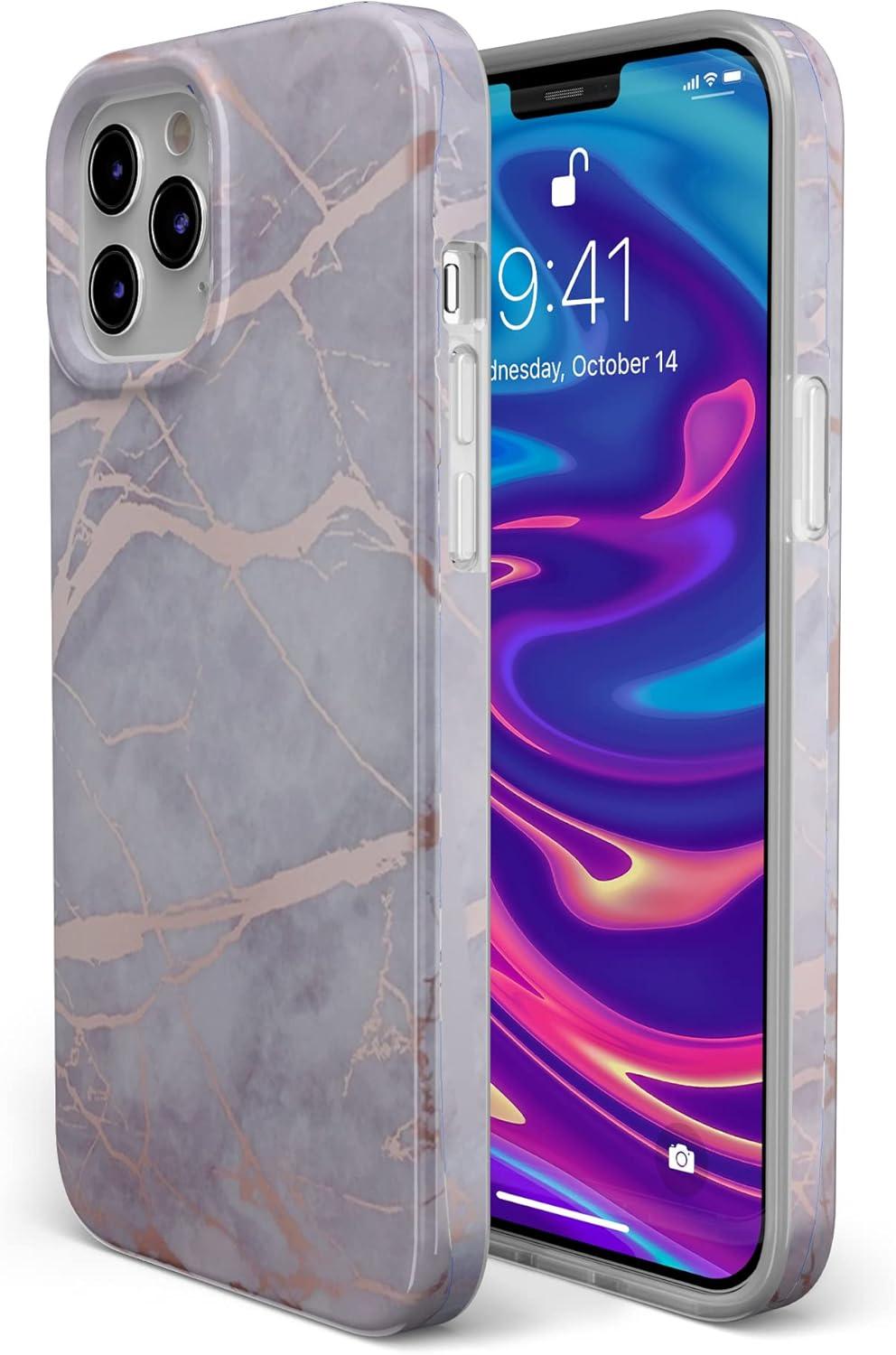 imageCasely iPhone 11 Pro Max Case  Out and About  Light Pink Floral  Classic Ultra Slim DesignLavender Gray  Rose Gold Marble