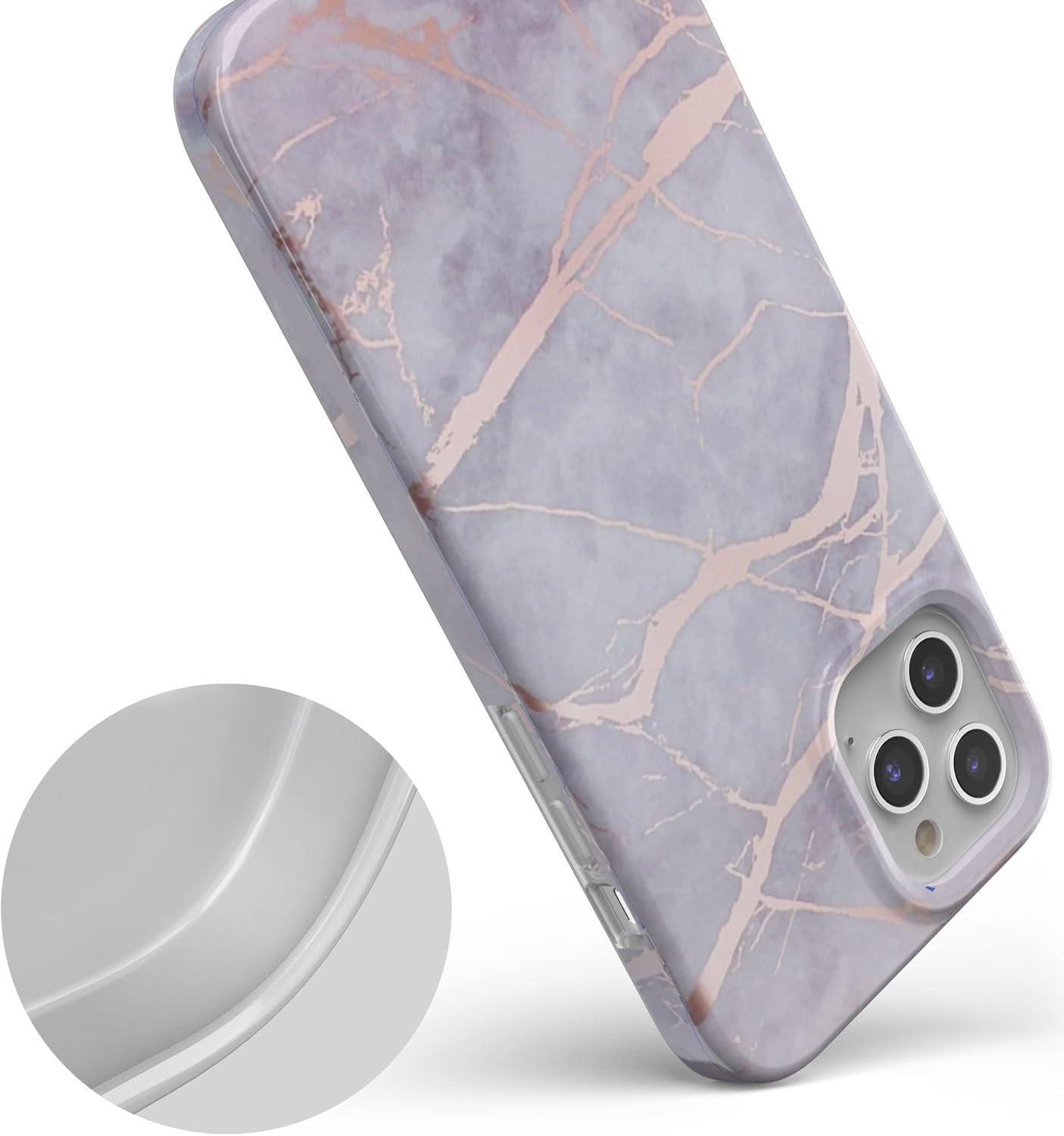 imageCasely iPhone 11 Pro Max Case  Out and About  Light Pink Floral  Classic Ultra Slim DesignLavender Gray  Rose Gold Marble