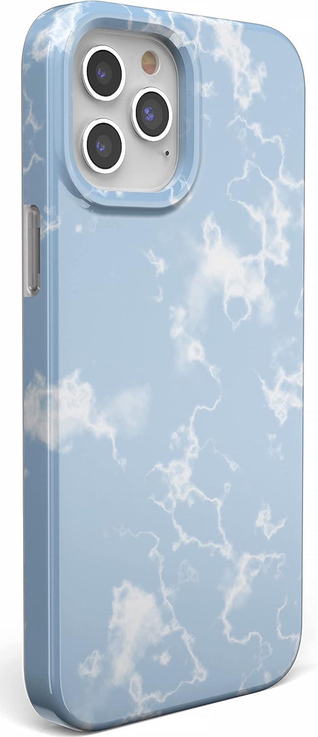 imageCasely iPhone 11 Pro Max Case  Out and About  Light Pink Floral  Classic Ultra Slim DesignLight Blue Skies Marble Clouds