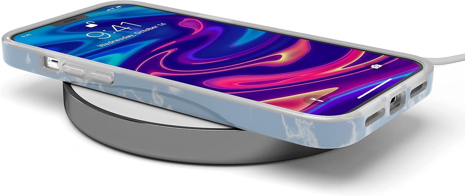 imageCasely iPhone 11 Pro Max Case  Out and About  Light Pink Floral  Classic Ultra Slim DesignLight Blue Skies Marble Clouds