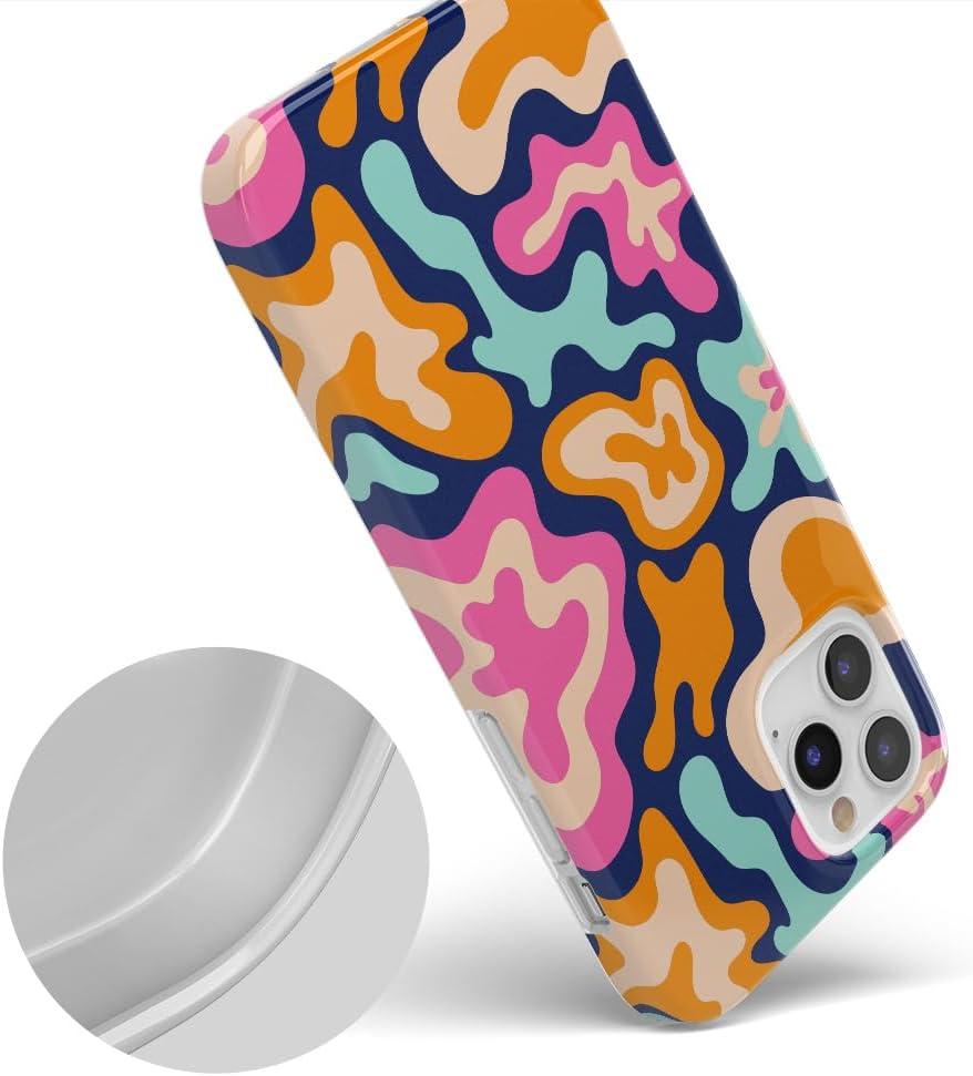 imageCasely iPhone 11 Pro Max Case  Out and About  Light Pink Floral  Classic Ultra Slim DesignMidnight Color Splash  Abstract Retro