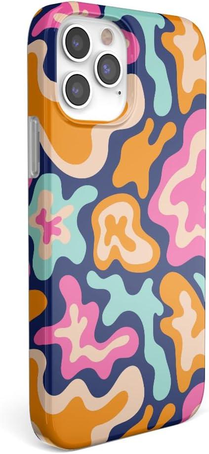 imageCasely iPhone 11 Pro Max Case  Out and About  Light Pink Floral  Classic Ultra Slim DesignMidnight Color Splash  Abstract Retro