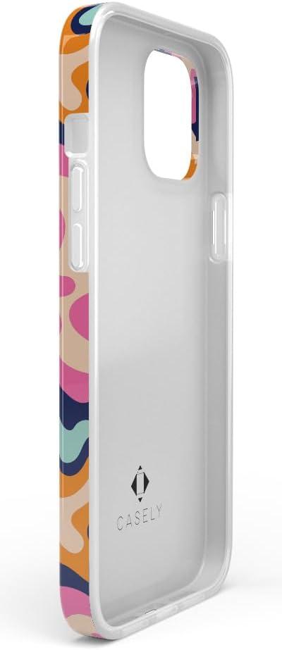 imageCasely iPhone 11 Pro Max Case  Out and About  Light Pink Floral  Classic Ultra Slim DesignMidnight Color Splash  Abstract Retro