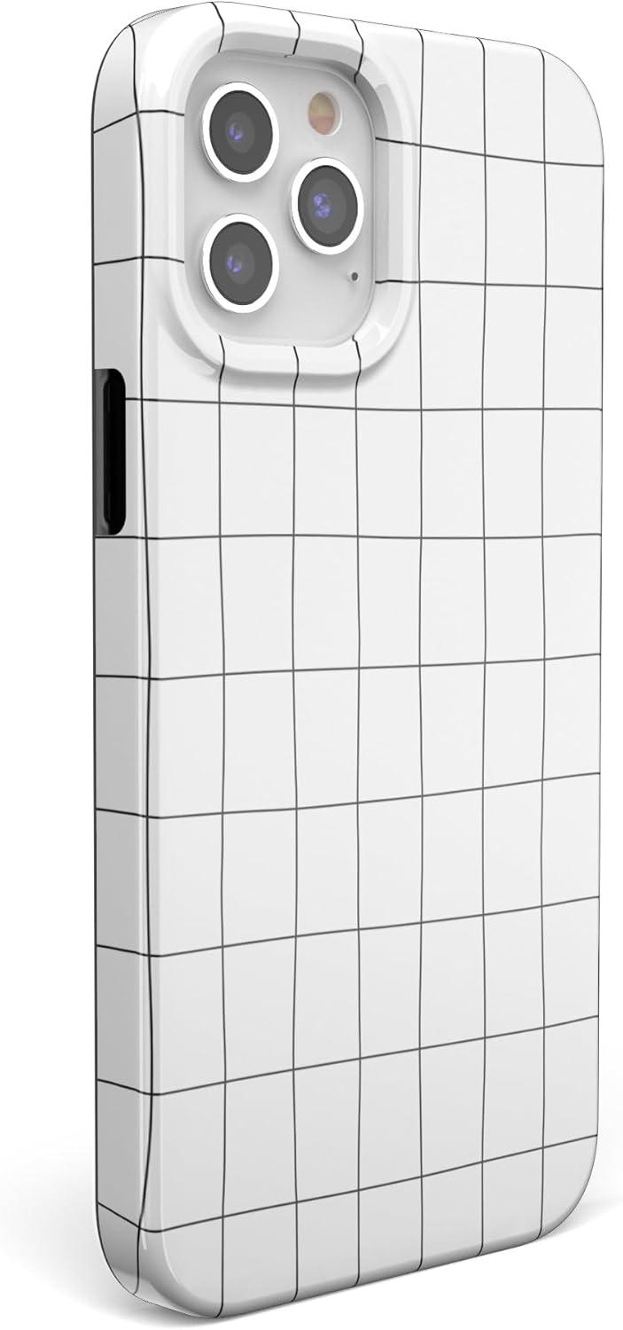 imageCasely iPhone 11 Pro Max Case  Out and About  Light Pink Floral  Classic Ultra Slim DesignOff the Grid  White  Black Lined