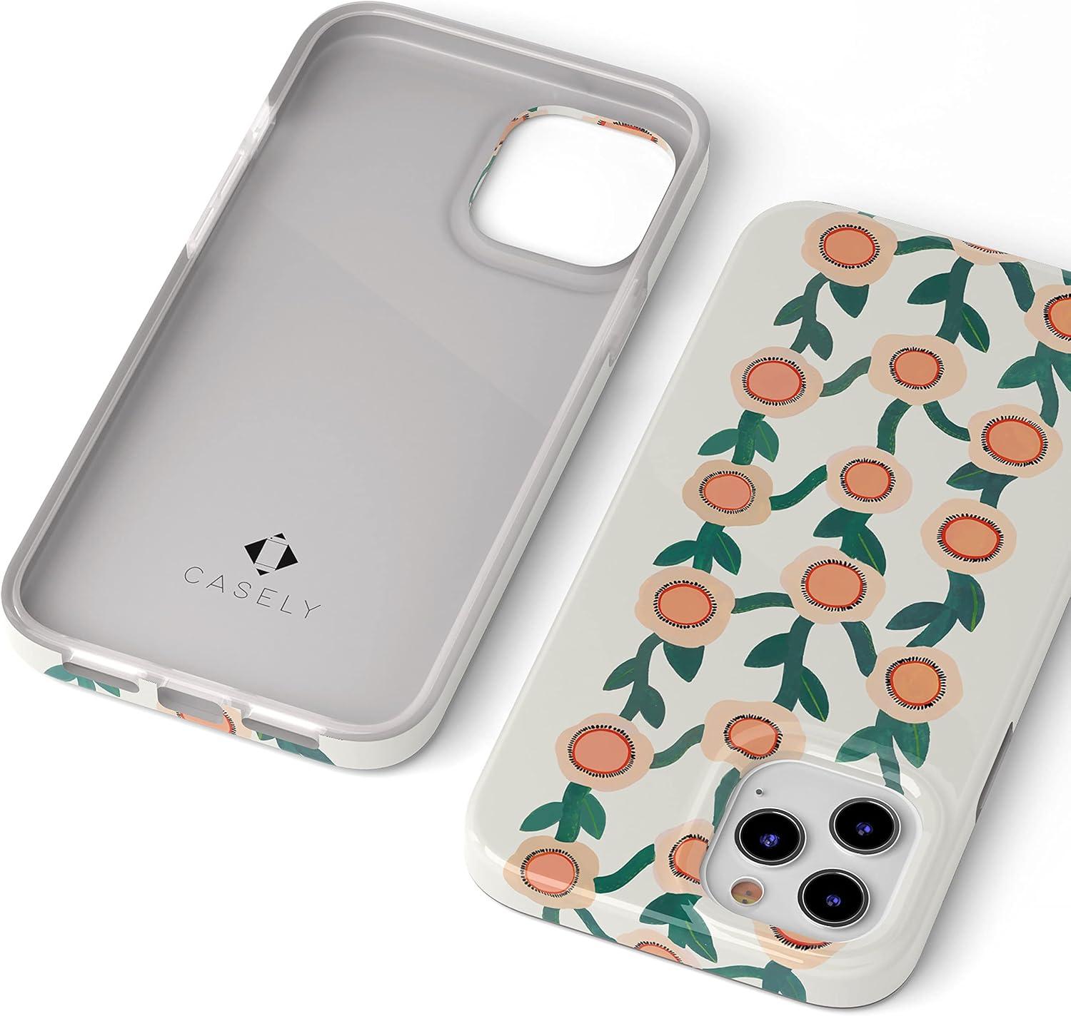 imageCasely iPhone 11 Pro Max Case  Out and About  Light Pink Floral  Classic Ultra Slim DesignOff the Vine  Floral