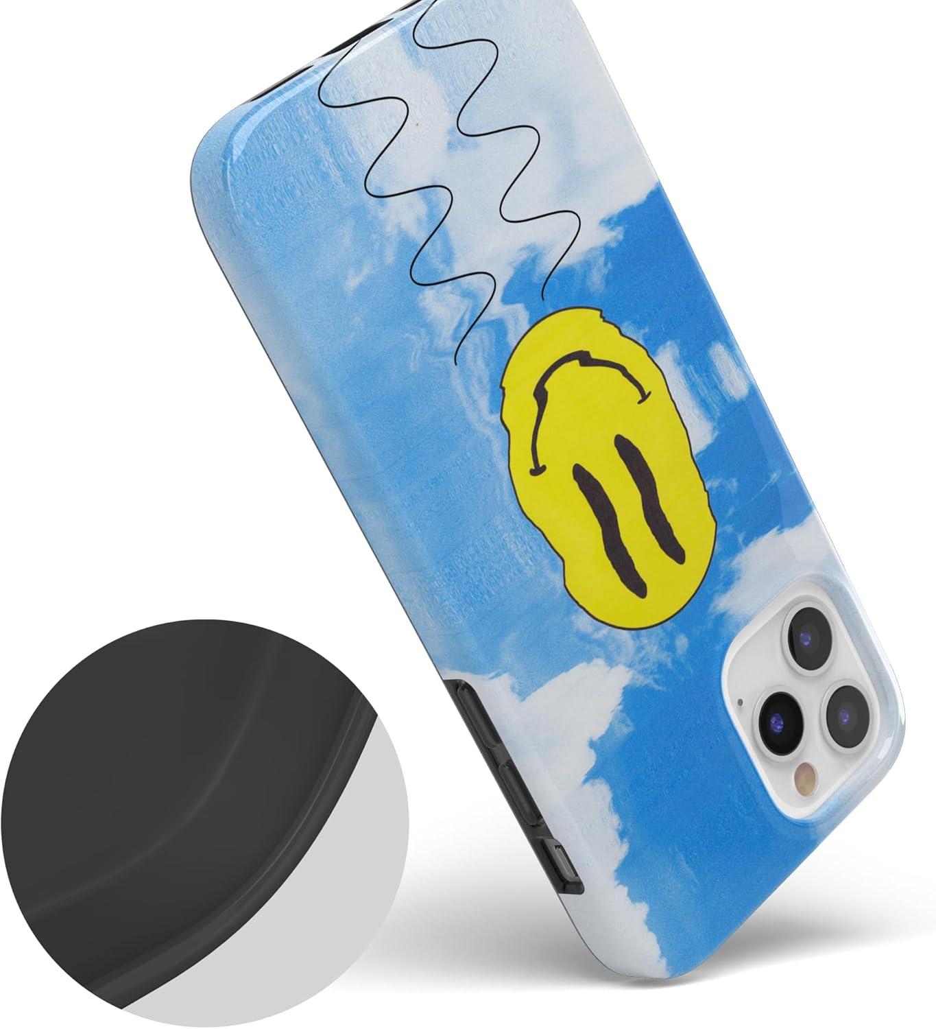 imageCasely iPhone 11 Pro Max Case  Out and About  Light Pink Floral  Classic Ultra Slim DesignOn Cloud Nine  Glitch Smiley Face