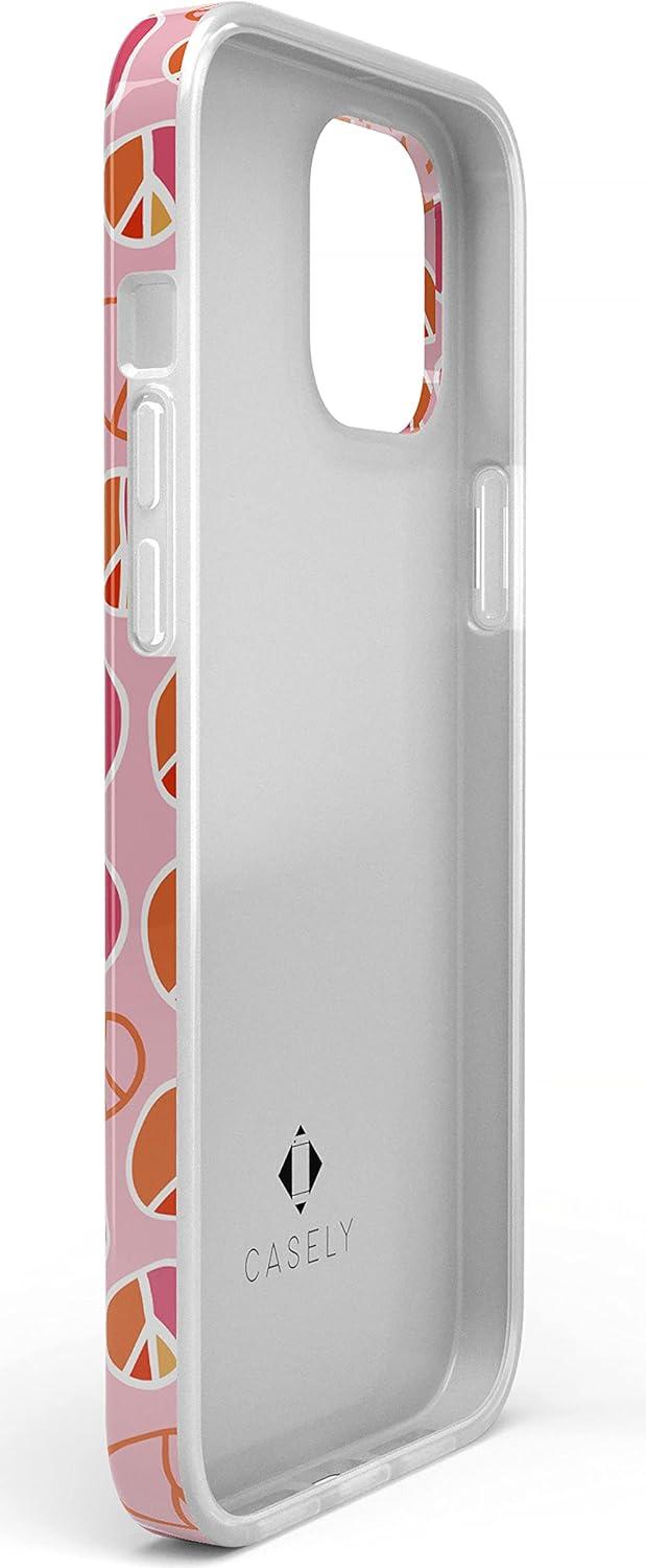 imageCasely iPhone 11 Pro Max Case  Out and About  Light Pink Floral  Classic Ultra Slim DesignPeace Out  Groovy Peace Sign