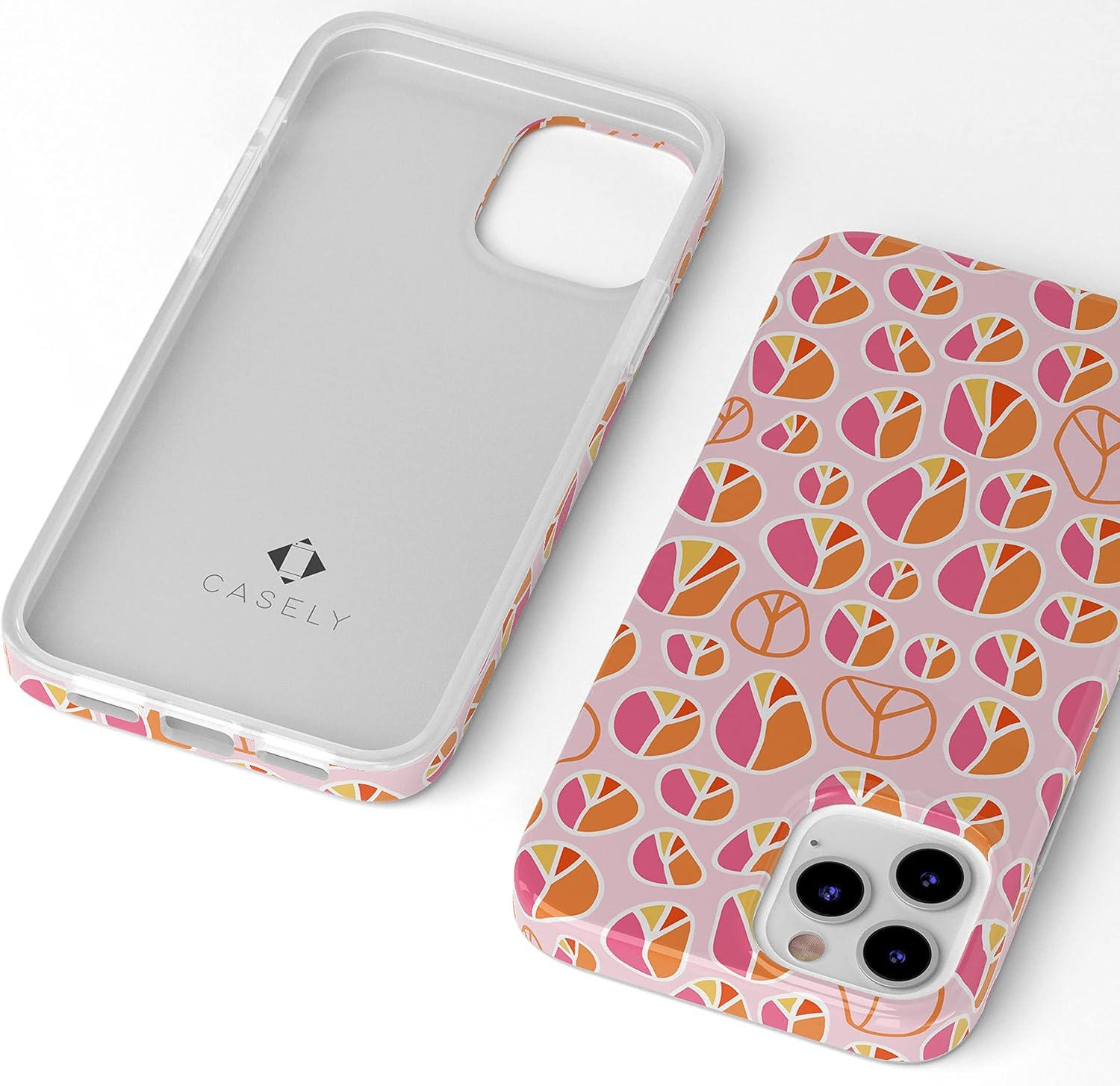 imageCasely iPhone 11 Pro Max Case  Out and About  Light Pink Floral  Classic Ultra Slim DesignPeace Out  Groovy Peace Sign