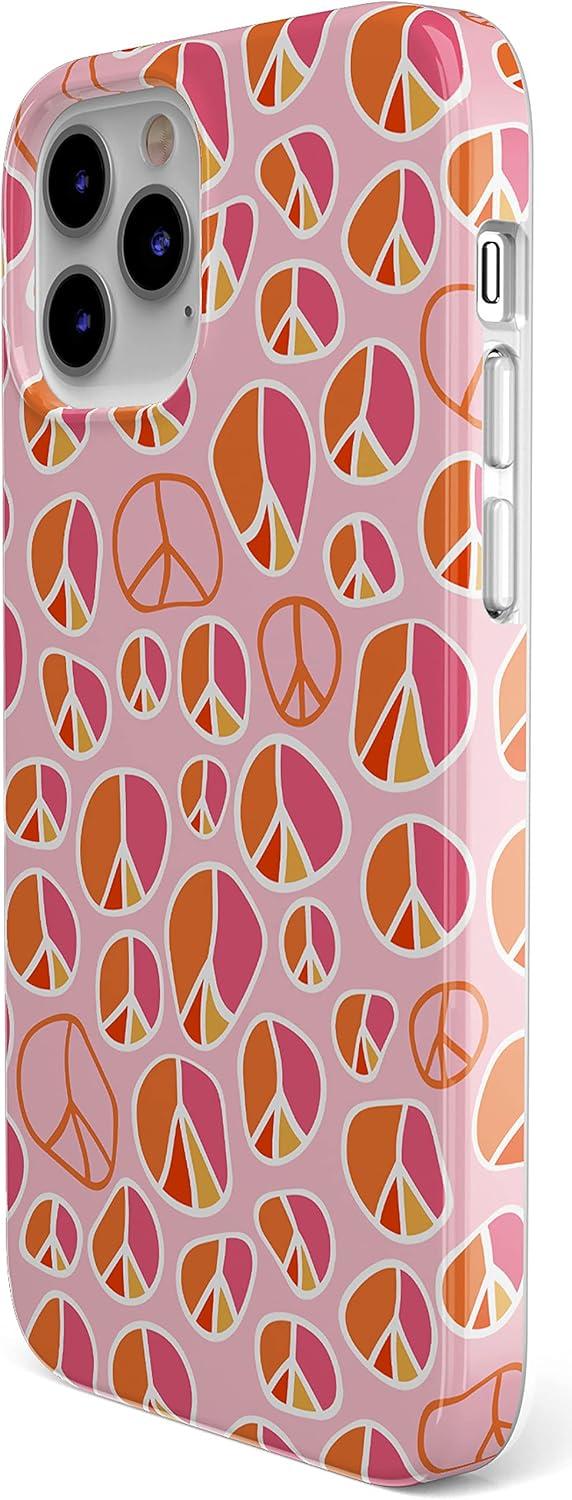 imageCasely iPhone 11 Pro Max Case  Out and About  Light Pink Floral  Classic Ultra Slim DesignPeace Out  Groovy Peace Sign
