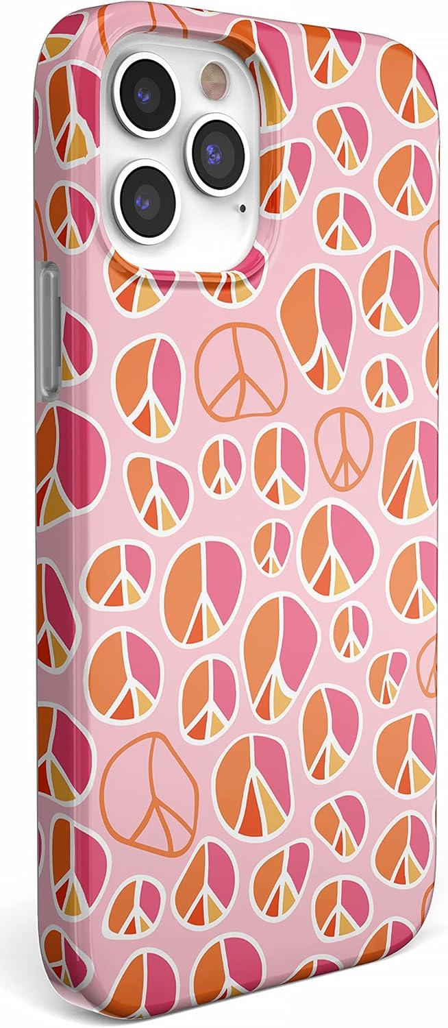 imageCasely iPhone 11 Pro Max Case  Out and About  Light Pink Floral  Classic Ultra Slim DesignPeace Out  Groovy Peace Sign