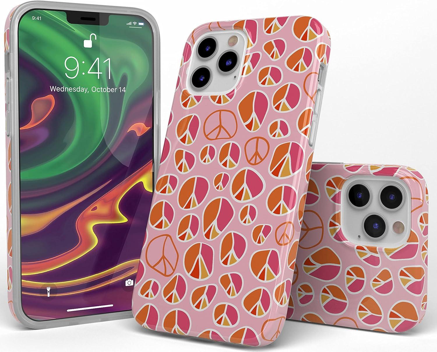 imageCasely iPhone 11 Pro Max Case  Out and About  Light Pink Floral  Classic Ultra Slim DesignPeace Out  Groovy Peace Sign