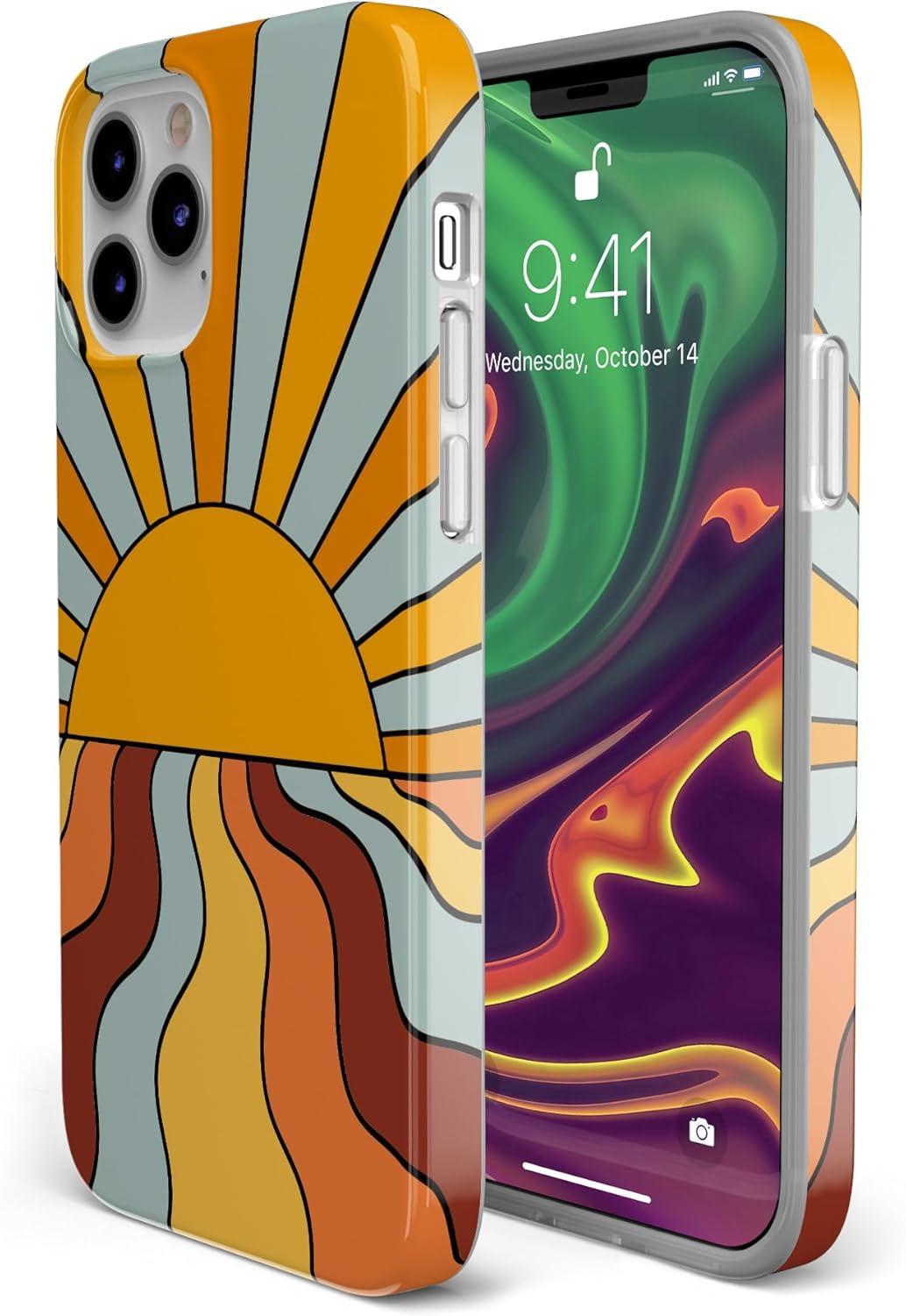 imageCasely iPhone 11 Pro Max Case  Out and About  Light Pink Floral  Classic Ultra Slim DesignShine On  Retro Sunset