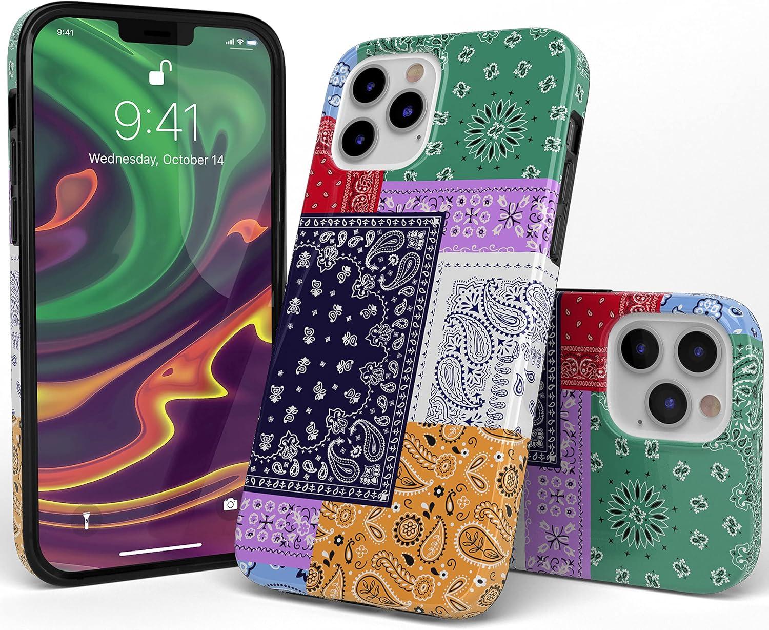 imageCasely iPhone 11 Pro Max Case  Out and About  Light Pink Floral  Classic Ultra Slim DesignSwatch It Up  Patchwork Bandana