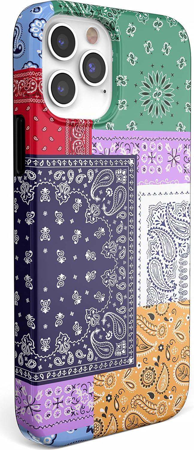 imageCasely iPhone 11 Pro Max Case  Out and About  Light Pink Floral  Classic Ultra Slim DesignSwatch It Up  Patchwork Bandana