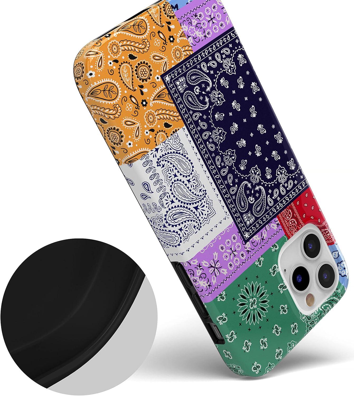 imageCasely iPhone 11 Pro Max Case  Out and About  Light Pink Floral  Classic Ultra Slim DesignSwatch It Up  Patchwork Bandana