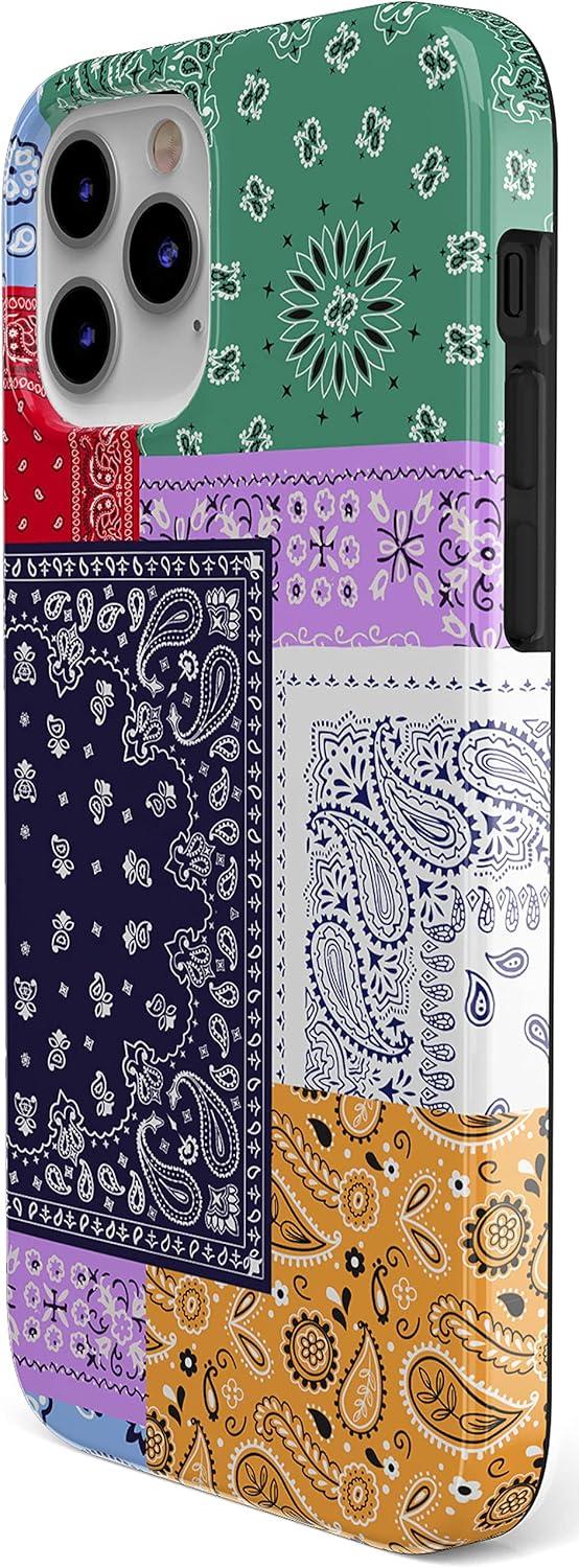 imageCasely iPhone 11 Pro Max Case  Out and About  Light Pink Floral  Classic Ultra Slim DesignSwatch It Up  Patchwork Bandana