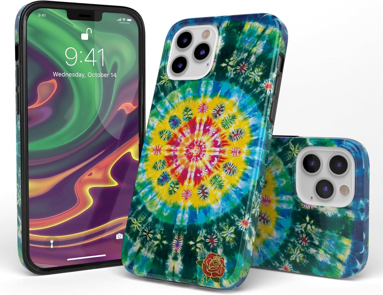 imageCasely iPhone 11 Pro Max Case  Out and About  Light Pink Floral  Classic Ultra Slim DesignVeneta Tapestry  Grateful Dead Tie Dye