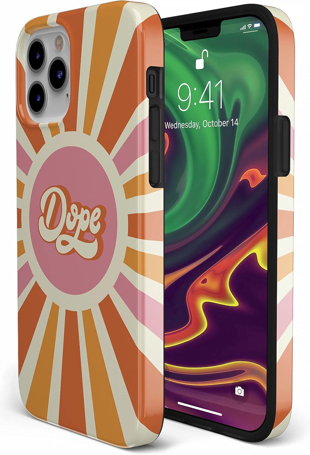 imageCasely iPhone 11 Pro Max Case  Out and About  Light Pink Floral  Classic Ultra Slim DesignYoure Dope  Retro Colorblock