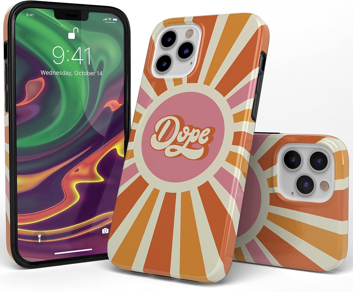 imageCasely iPhone 11 Pro Max Case  Out and About  Light Pink Floral  Classic Ultra Slim DesignYoure Dope  Retro Colorblock