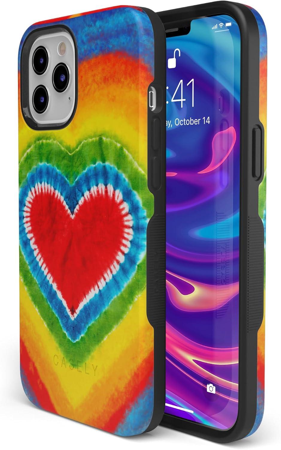 imageCasely iPhone 11 Pro Max Case  Outside The Lines  Crayola Marker CaseI Heart Tie Dye  Rainbow Heart