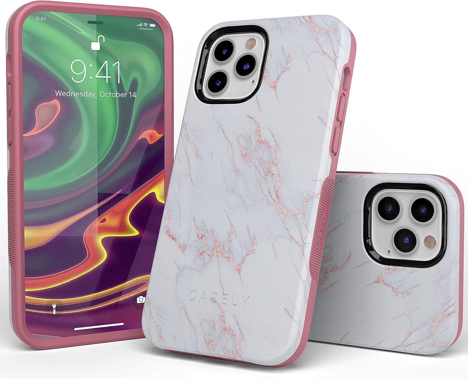 imageCasely iPhone 11 Pro Max Case  Outside The Lines  Crayola Marker CasePink Marble and Beautiful White