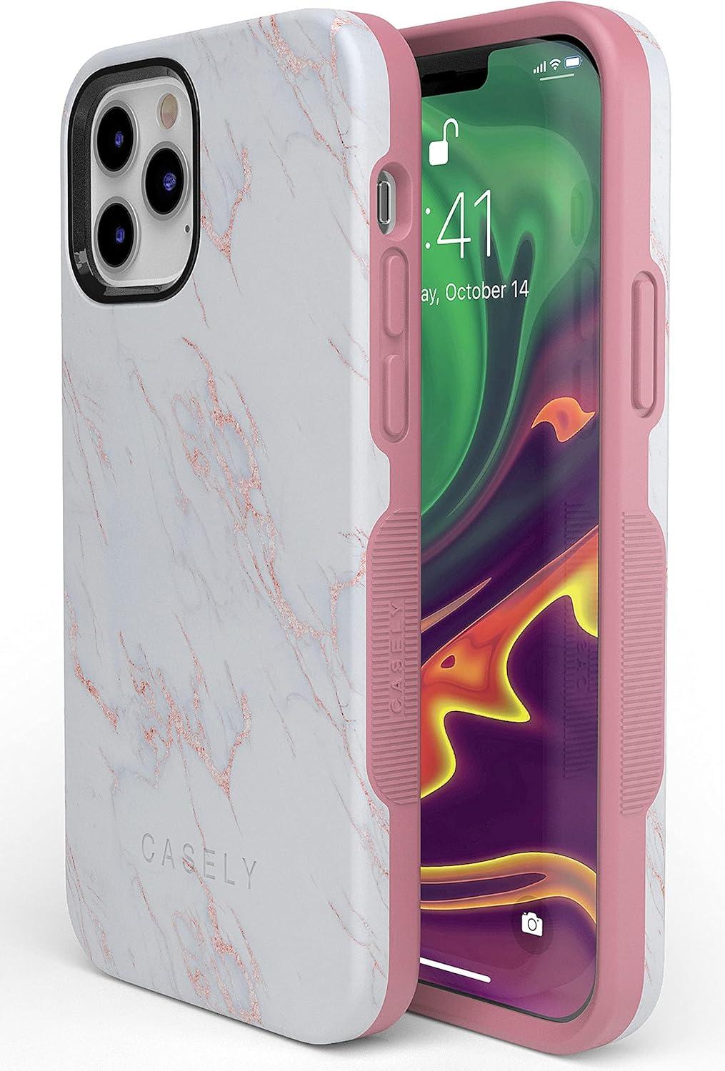 imageCasely iPhone 11 Pro Max Case  Outside The Lines  Crayola Marker CasePink Marble and Beautiful White