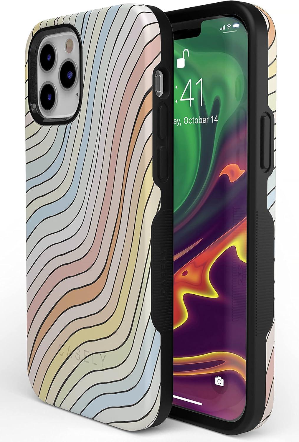 imageCasely iPhone 11 Pro Max Case  Outside The Lines  Crayola Marker CaseRide The Wave  Pastel Rainbow Lined