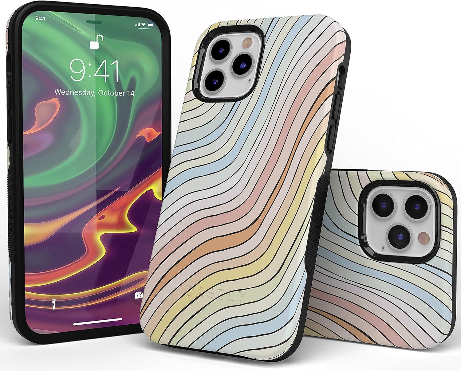 imageCasely iPhone 11 Pro Max Case  Outside The Lines  Crayola Marker CaseRide The Wave  Pastel Rainbow Lined