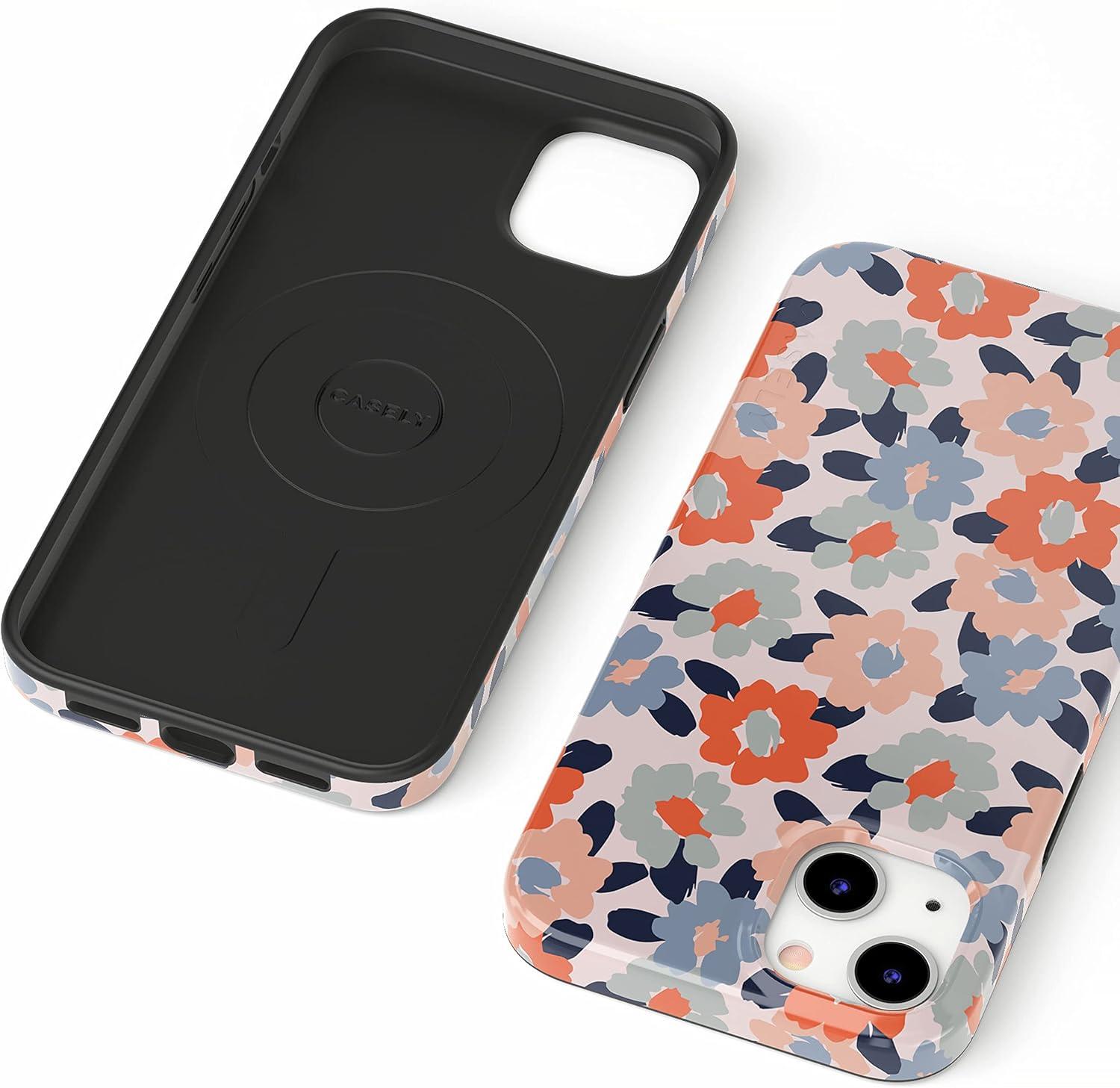 imageCasely iPhone 13 SunThemed Case  Colorblock Sunset Sunrise Pattern  Drop Test Certified amp Camera Lens ProtectionField of Flowers  Pastel Floral