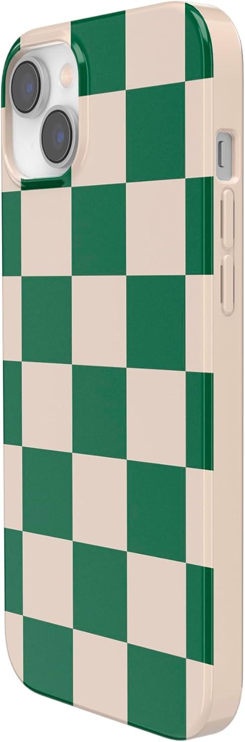 imageCasely iPhone 13 SunThemed Case  Colorblock Sunset Sunrise Pattern  Drop Test Certified amp Camera Lens ProtectionFit Check  Green Checkerboard