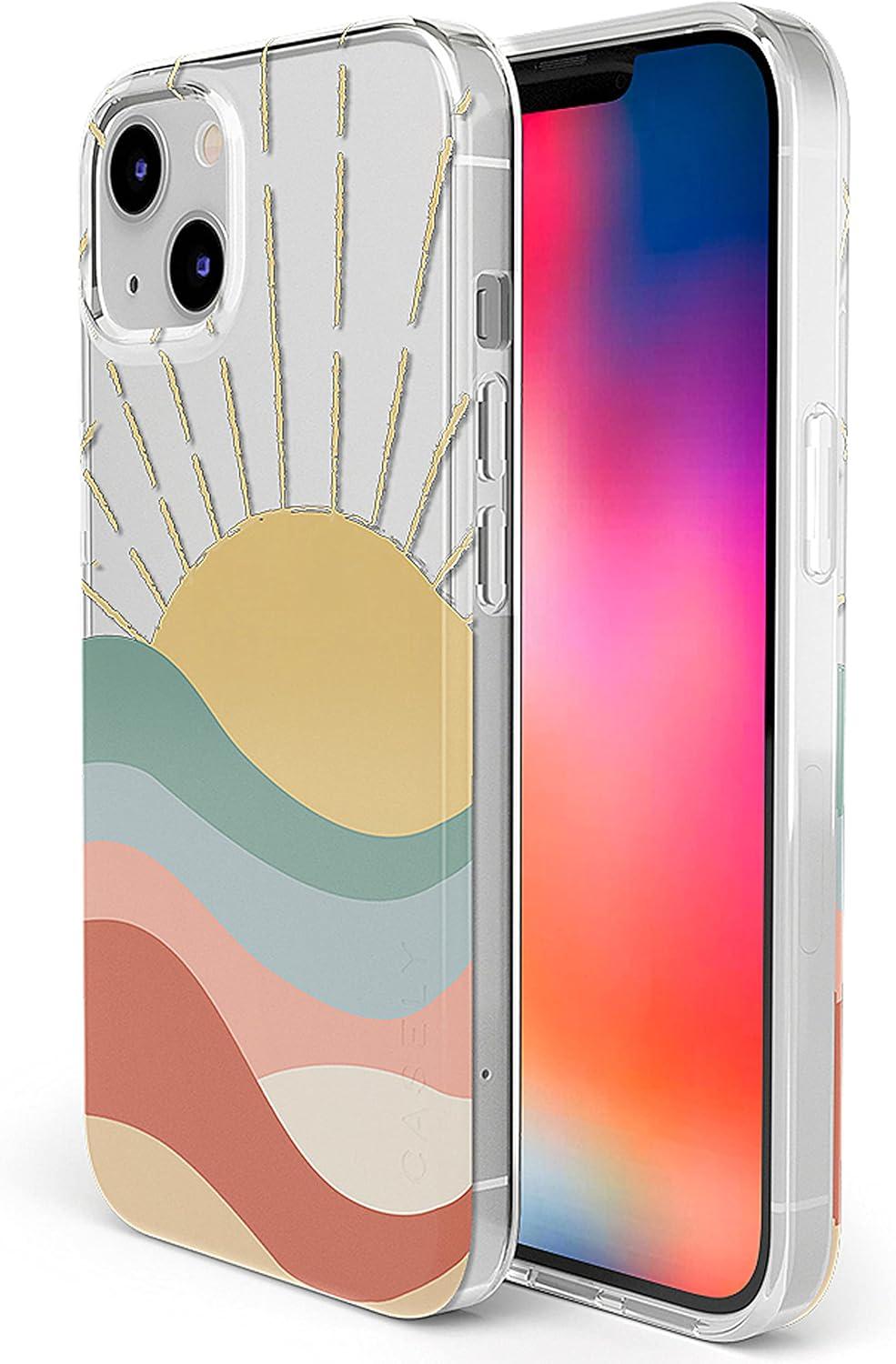 imageCasely iPhone 13 SunThemed Case  Colorblock Sunset Sunrise Pattern  Drop Test Certified amp Camera Lens ProtectionHere Comes the Sun  Colorblock Sunset