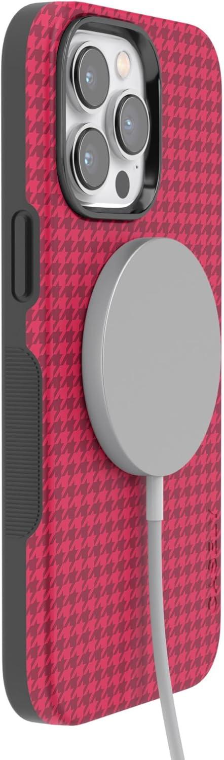 imageCasely iPhone 14 Pro Case  Best Dressed  Red Houndstooth  Compatible with MagSafe  Bold Protective Design