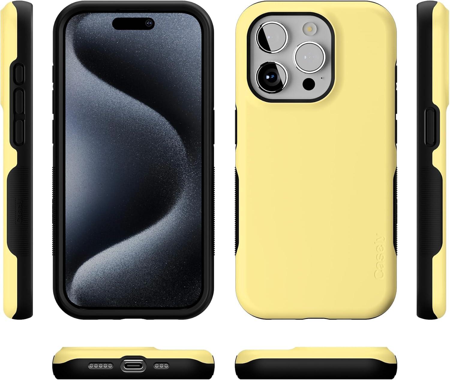 imageCasely iPhone 15 Pro Case  Keep It Classic  Crayola Crayon Box  Bold Protective Design  Compatible with MagSafeButter Me Up  Butter Yellow