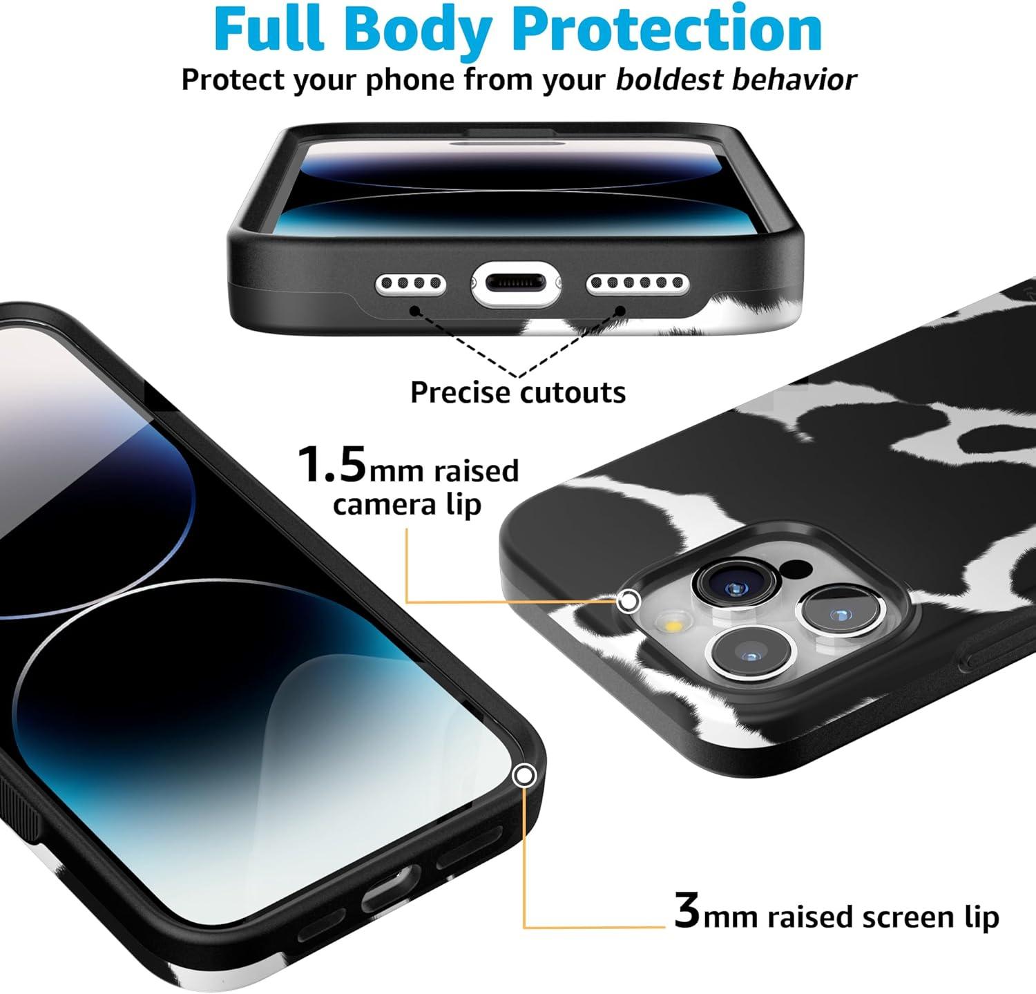 imageCasely iPhone 15 Pro Case  Keep It Classic  Crayola Crayon Box  Bold Protective Design  Compatible with MagSafeCurrent MOOd  Cow Print