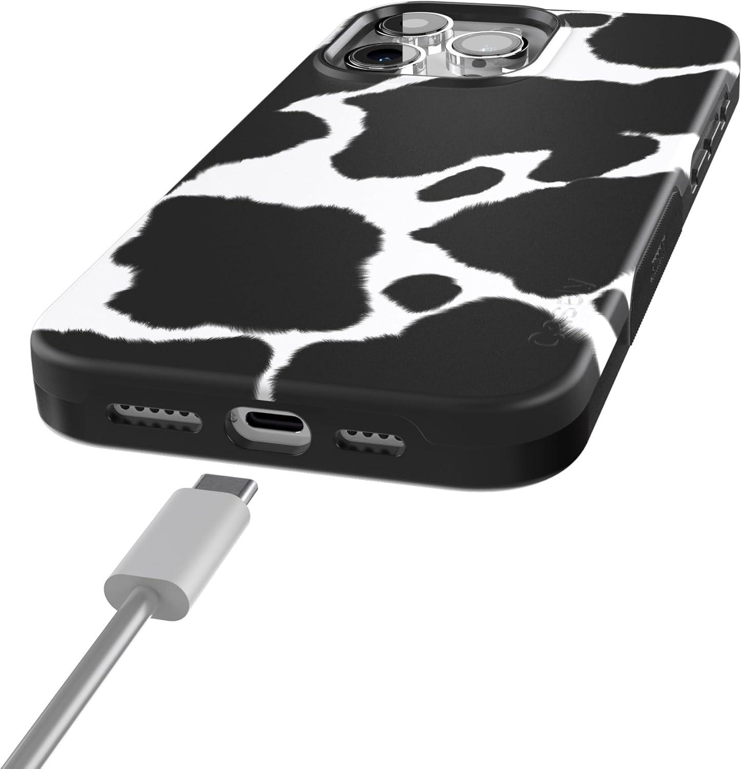 imageCasely iPhone 15 Pro Case  Keep It Classic  Crayola Crayon Box  Bold Protective Design  Compatible with MagSafeCurrent MOOd  Cow Print