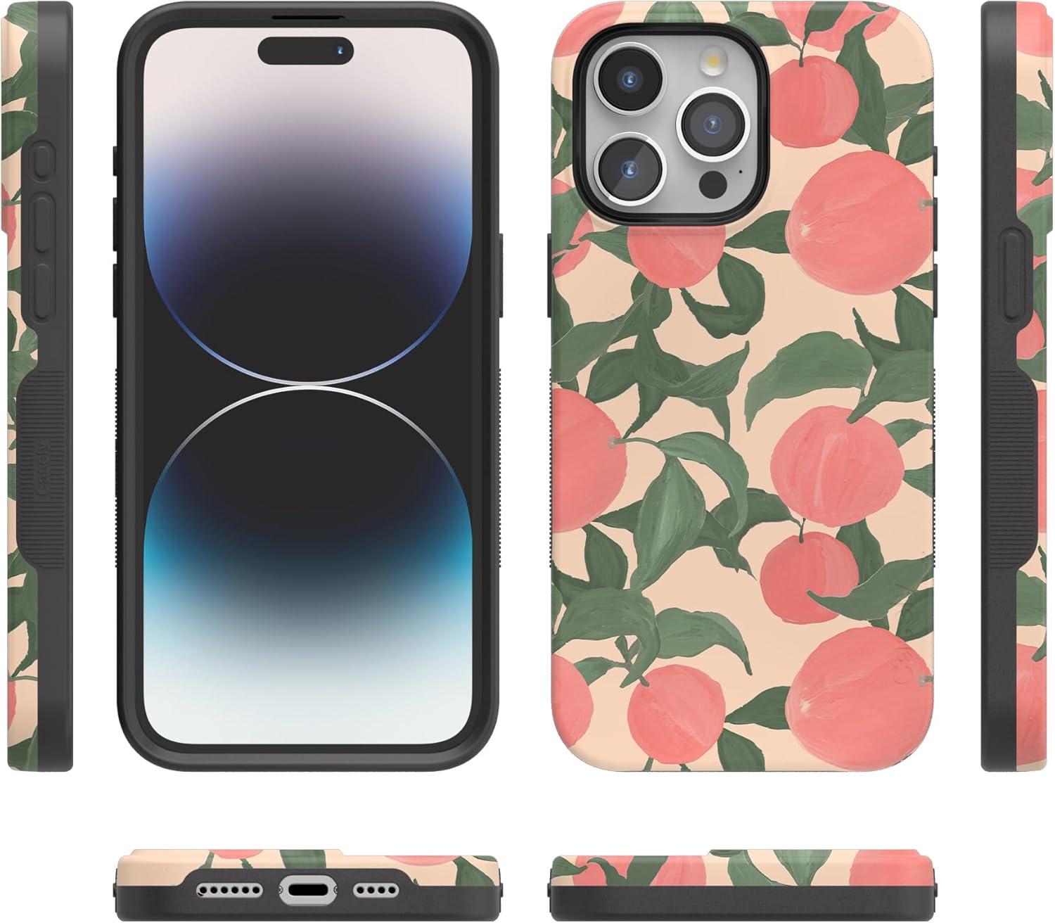 imageCasely iPhone 15 Pro Case  Keep It Classic  Crayola Crayon Box  Bold Protective Design  Compatible with MagSafeFeeling Peachy  Blush Vines Case