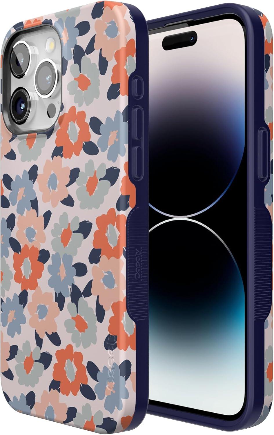 imageCasely iPhone 15 Pro Case  Keep It Classic  Crayola Crayon Box  Bold Protective Design  Compatible with MagSafeField of Flowers  Pastel Floral