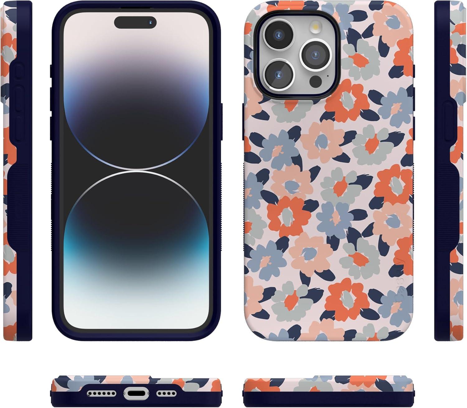 imageCasely iPhone 15 Pro Case  Keep It Classic  Crayola Crayon Box  Bold Protective Design  Compatible with MagSafeField of Flowers  Pastel Floral