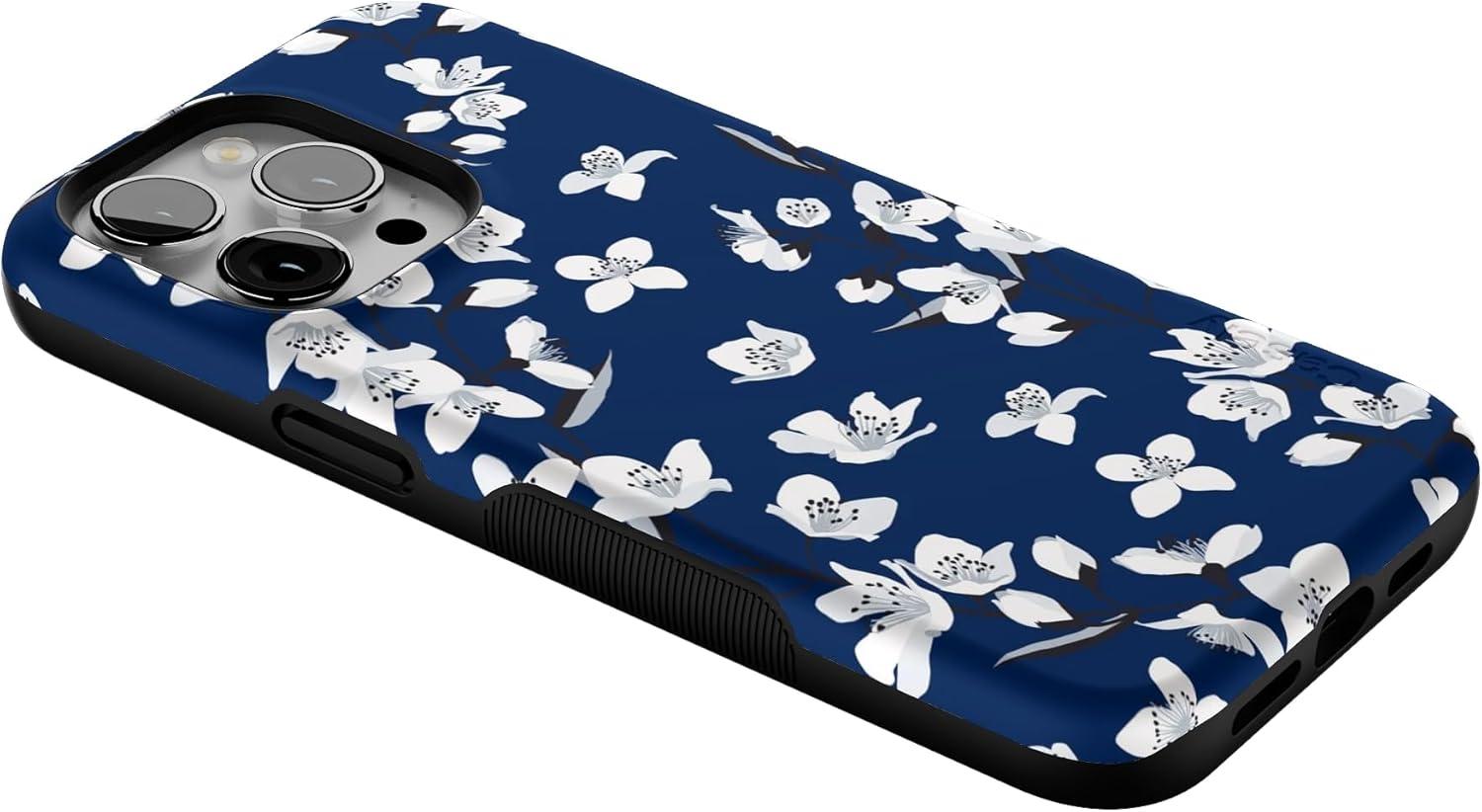 imageCasely iPhone 15 Pro Case  Keep It Classic  Crayola Crayon Box  Bold Protective Design  Compatible with MagSafeFloral Forest  Navy Cherry Blossom