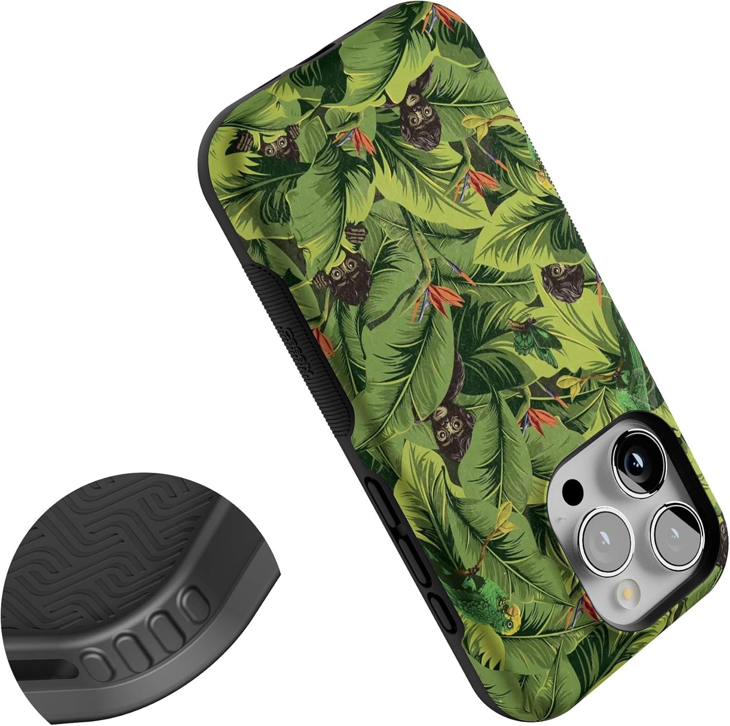 imageCasely iPhone 15 Pro Case  Keep It Classic  Crayola Crayon Box  Bold Protective Design  Compatible with MagSafeFrida Kahlo  Sneaky Monkeys  Jungle Floral