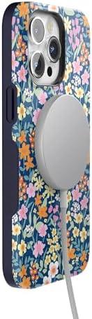 imageCasely iPhone 15 Pro Case  Keep It Classic  Crayola Crayon Box  Bold Protective Design  Compatible with MagSafeFull Bloom  Navy Floral