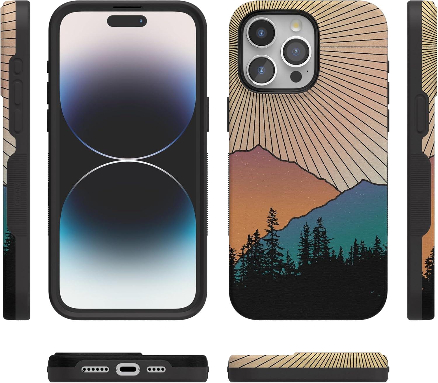 imageCasely iPhone 15 Pro Case  Keep It Classic  Crayola Crayon Box  Bold Protective Design  Compatible with MagSafeGolden Hour  Mountain Sunset