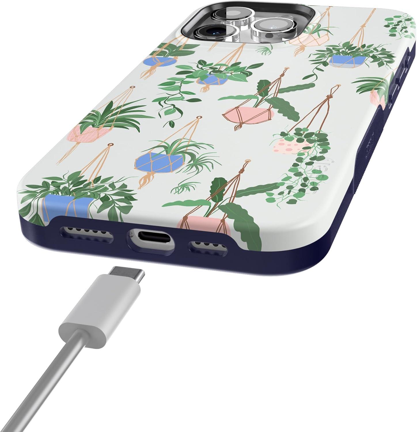 imageCasely iPhone 15 Pro Case  Keep It Classic  Crayola Crayon Box  Bold Protective Design  Compatible with MagSafeHanging Around  Potted Plants Floral