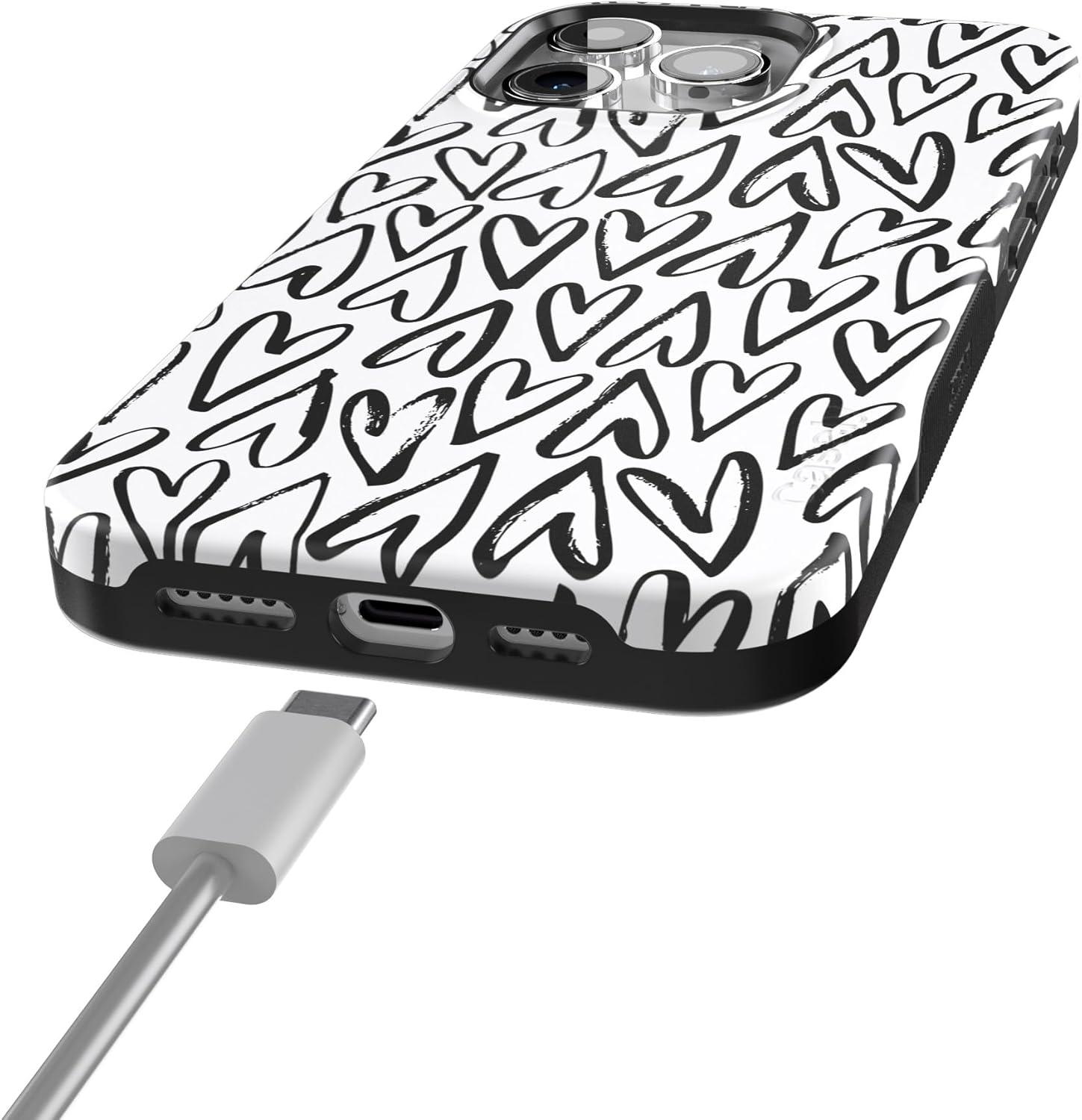 imageCasely iPhone 15 Pro Case  Keep It Classic  Crayola Crayon Box  Bold Protective Design  Compatible with MagSafeHeart Throb  Endless Hearts