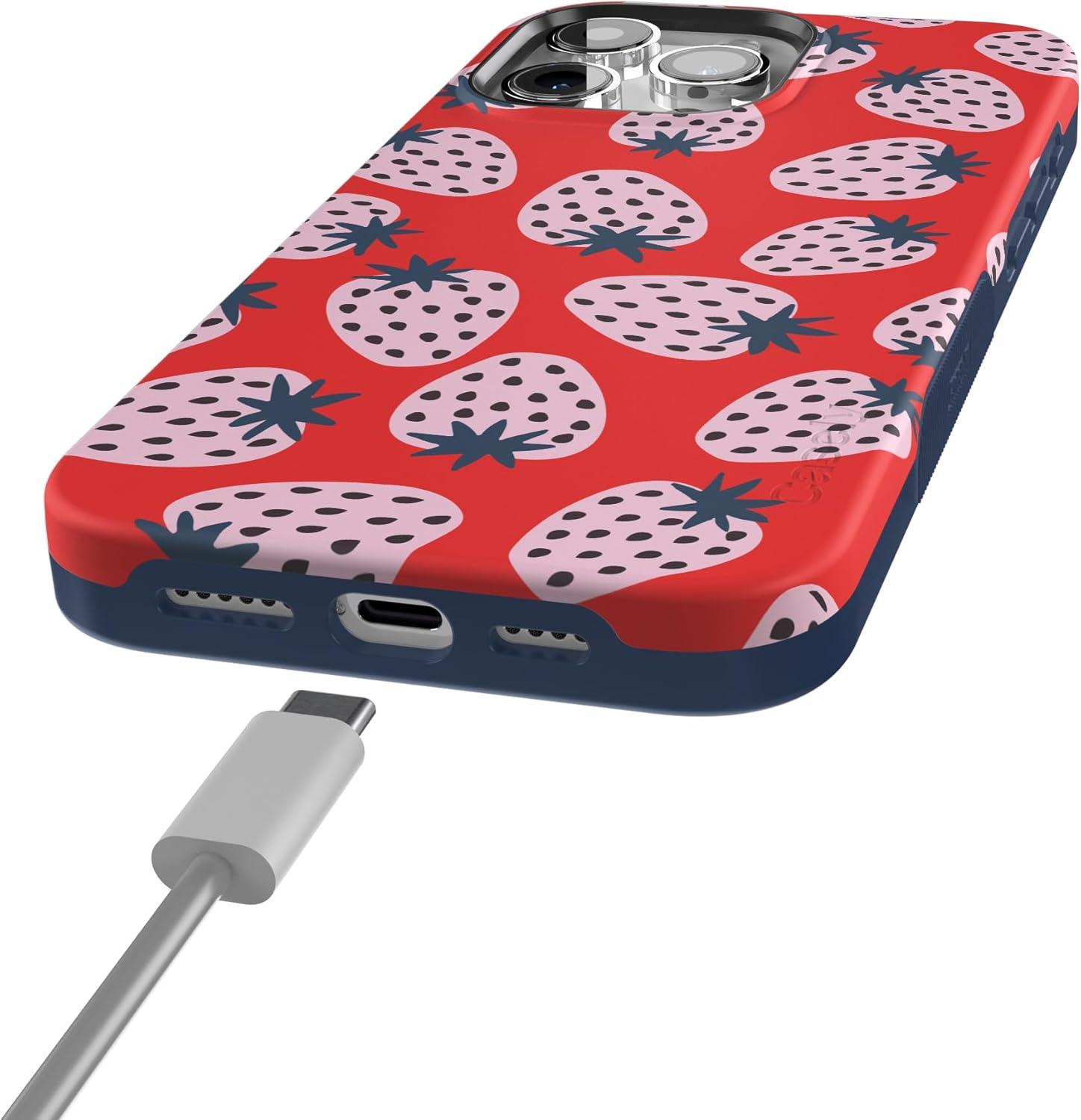 imageCasely iPhone 15 Pro Case  Keep It Classic  Crayola Crayon Box  Bold Protective Design  Compatible with MagSafeId Pick You  Red Strawberry