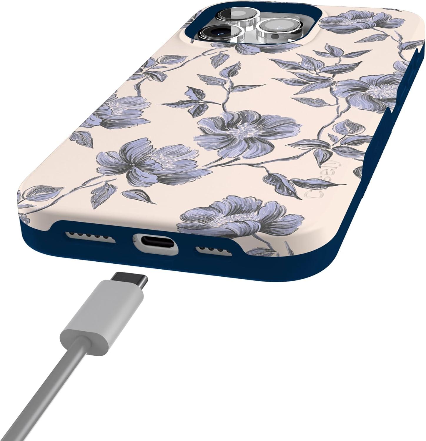 imageCasely iPhone 15 Pro Case  Keep It Classic  Crayola Crayon Box  Bold Protective Design  Compatible with MagSafeInk  Iris  Vintage Floral