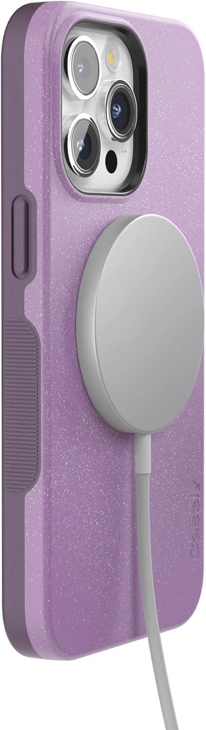 imageCasely iPhone 15 Pro Case  Keep It Classic  Crayola Crayon Box  Bold Protective Design  Compatible with MagSafeLavender Waves  Purple Shimmer