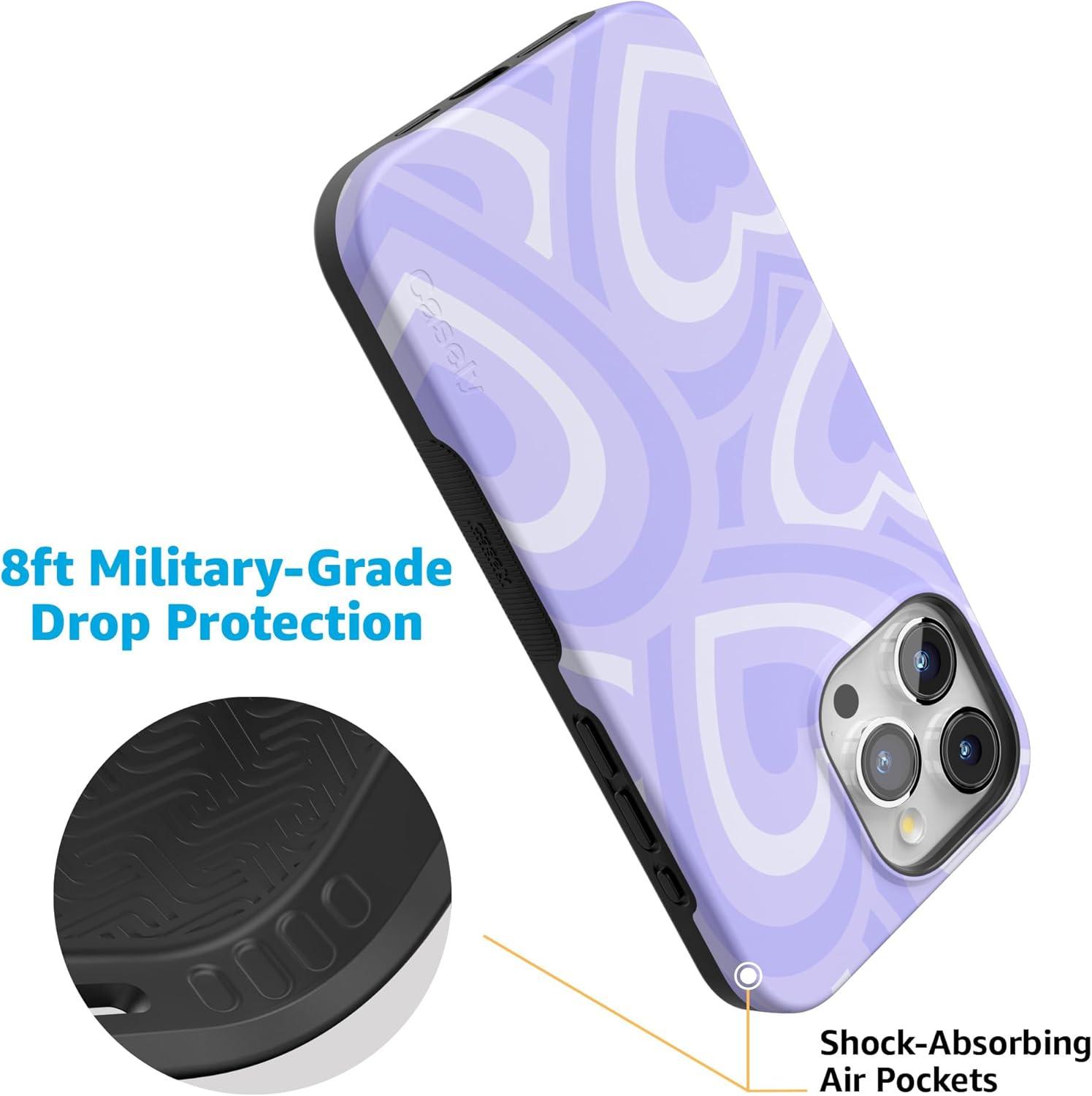 imageCasely iPhone 15 Pro Case  Keep It Classic  Crayola Crayon Box  Bold Protective Design  Compatible with MagSafeLove Song  Lavender Heart