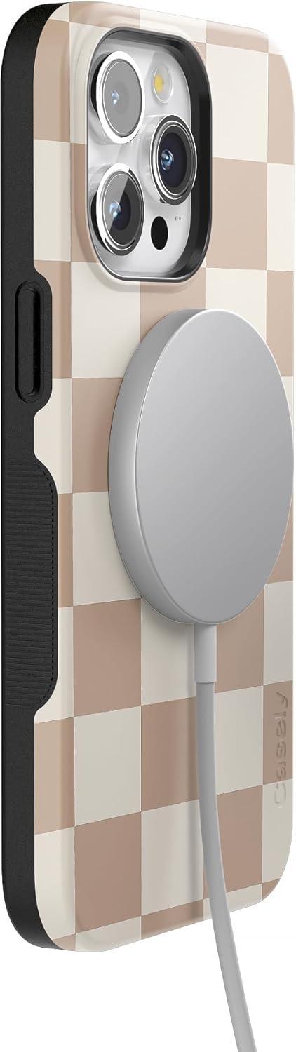 imageCasely iPhone 15 Pro Case  Keep It Classic  Crayola Crayon Box  Bold Protective Design  Compatible with MagSafeNeutral Checkerboard  Fit Check